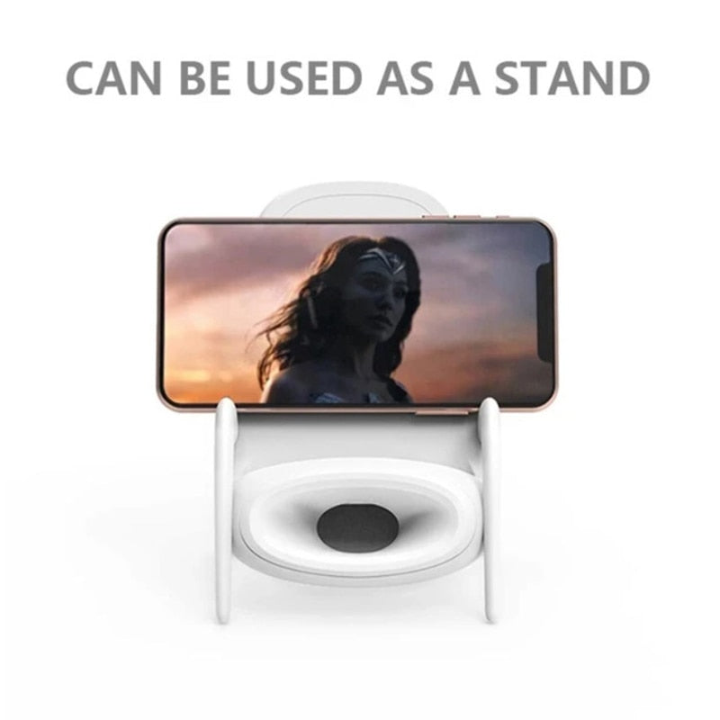 Portable Mini Chair Wireless Charger & Phone Stand with Speaker