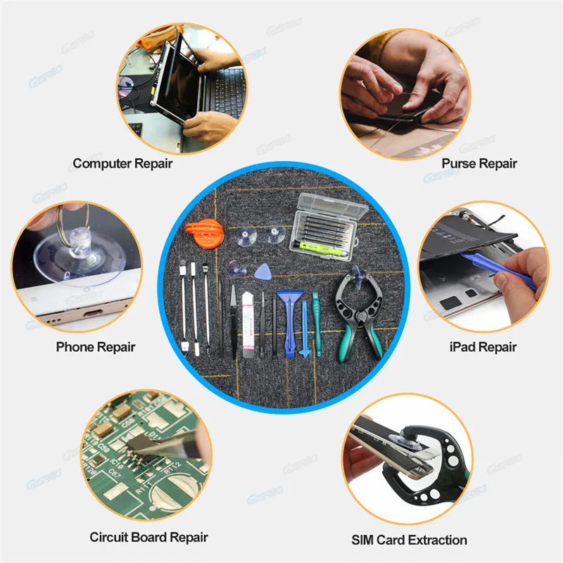 GZERMA Smartphones Repair Tool Sets Mobile Phone Repair Tools 14in 1With Screwdriver Kit For Iphone Cellphone Cell Phones