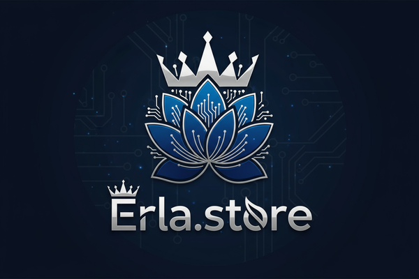 
Use this to create a logo for my store

Erla.store
You said:
blue & silver
luxury, elegant, bold, playful, streetwear
tech
crown, flower